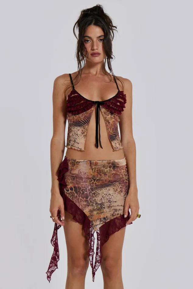 Celestia Lace Mini Skirt Multi Women Jaded London Skirts