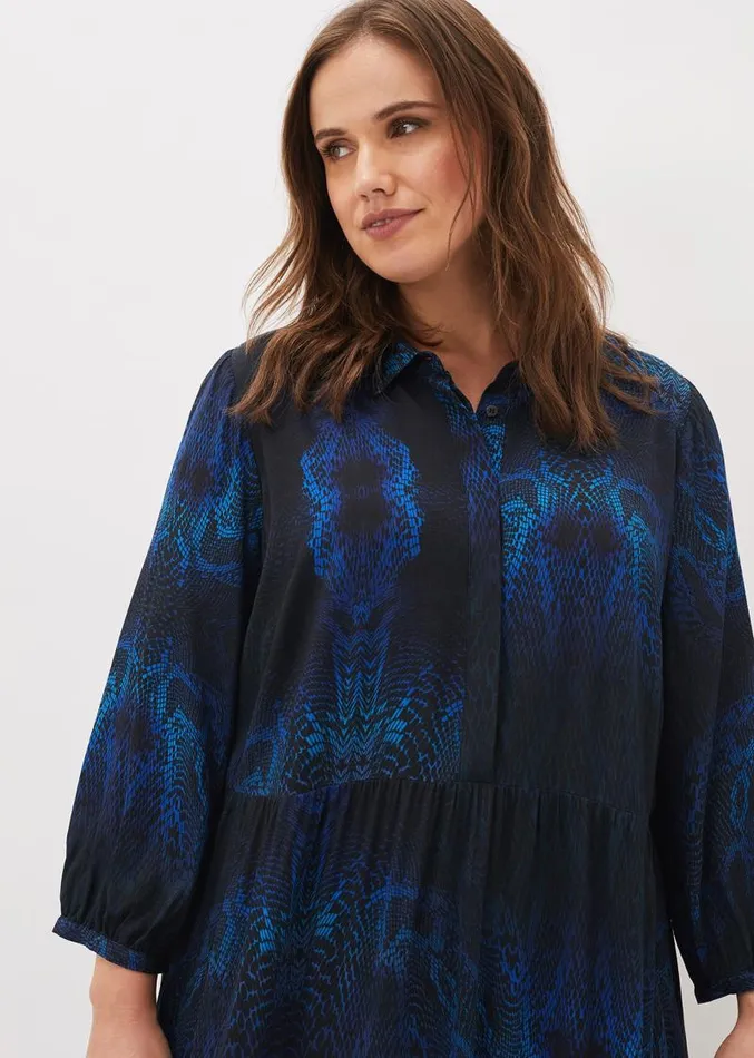 Charlotte Snake Print Dress Cobaltmulti Women Phase Eight Dresses