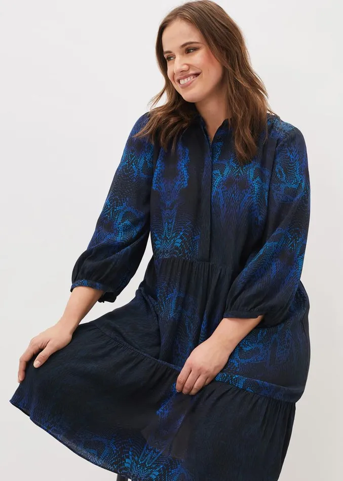 Charlotte Snake Print Dress Cobaltmulti Women Phase Eight Dresses