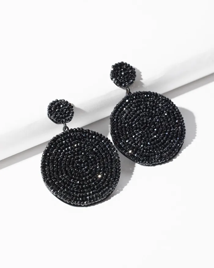 Chico039s Black Glam Drop Earrings Black Women Earrings