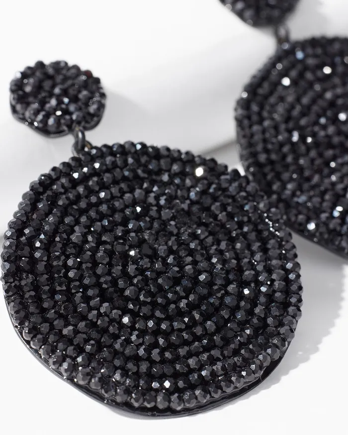 Chico039s Black Glam Drop Earrings Black Women Earrings