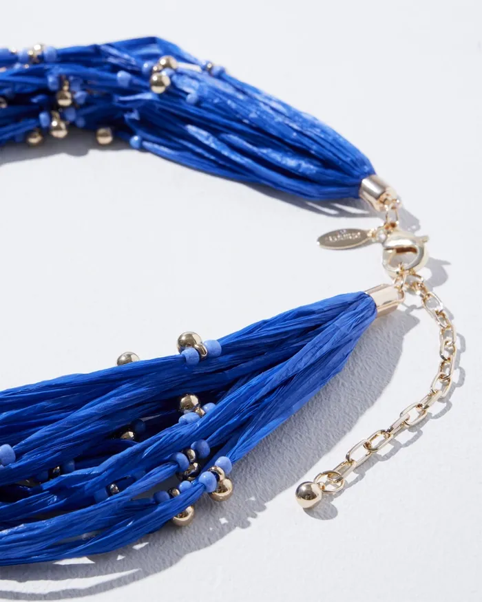 Chico039s Blue and White Multistrand Necklace Blue Women Necklaces