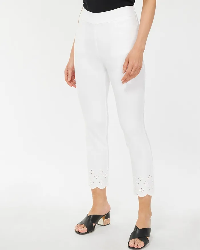 Chico039s Brigitte Scallop Hem Crops Alabaster Women Pants