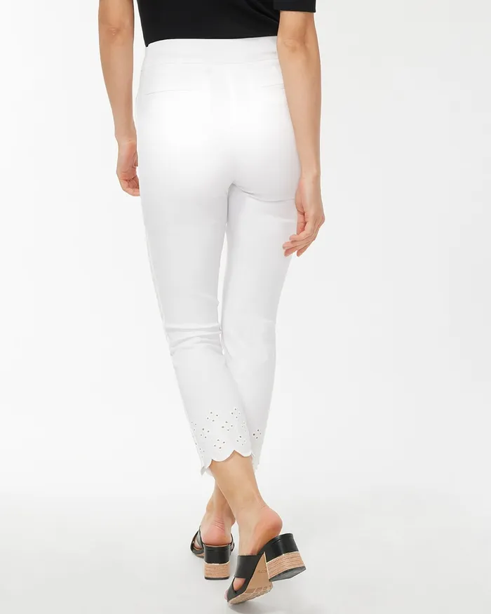 Chico039s Brigitte Scallop Hem Crops Alabaster Women Pants