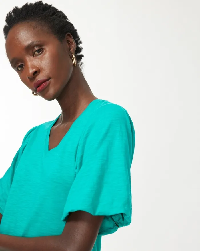 Chico039s Flutter Sleeve Elbow Tee Tropical Jade Women Tees