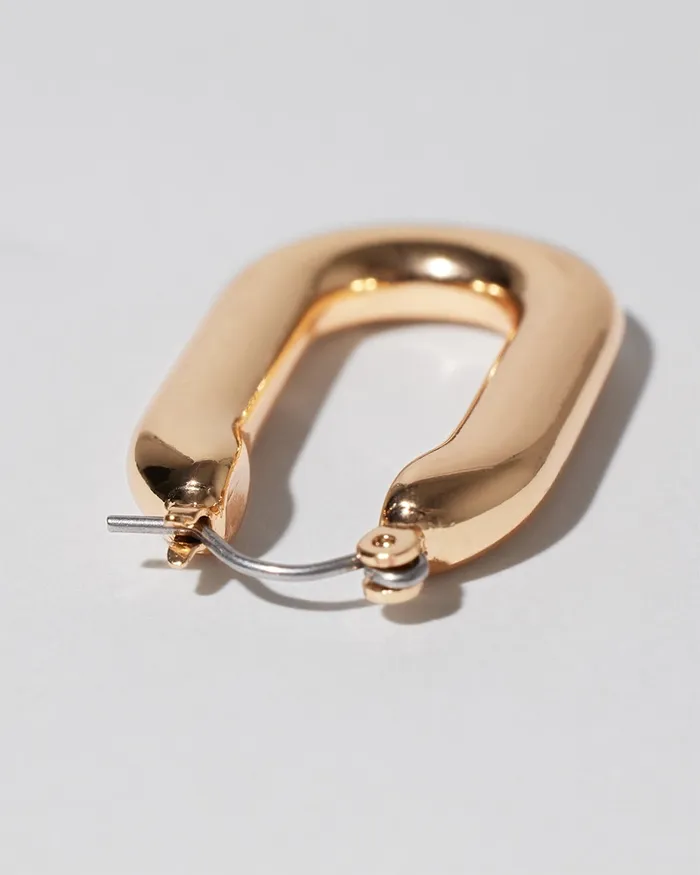 Chico039s Gold Tone Oval Hoop Earrings Gold Women Earrings