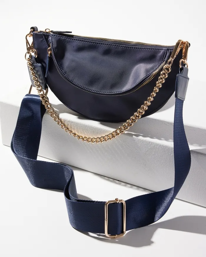 Chico039s Half Moon Crossbody Bag Classic Navy Women Bags