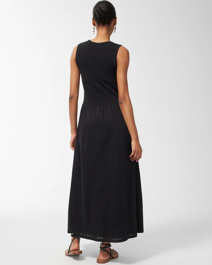 Chico039s Knit Woven Mix Maxi Tank Dress Botanic Berry Women Dresses and Skirts
