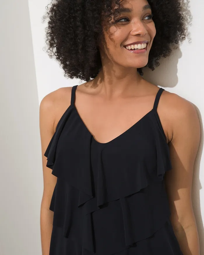 Chico039s Magicsuit Solid Rita Tankini Top Black Women Swim