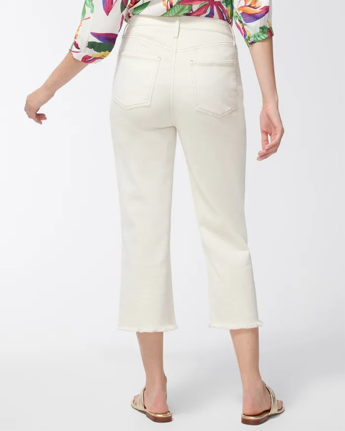 Chico039s Neutral High Rise Straight Crops Natural Cream Women Jeans and Denim