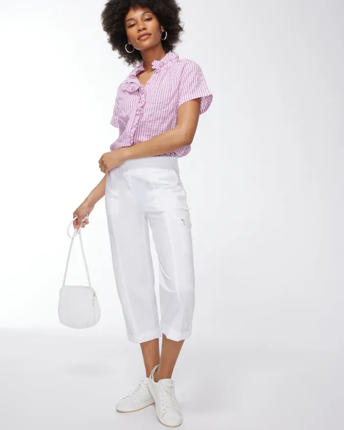 Chico039s Poplin Crops Alabaster Women Pants