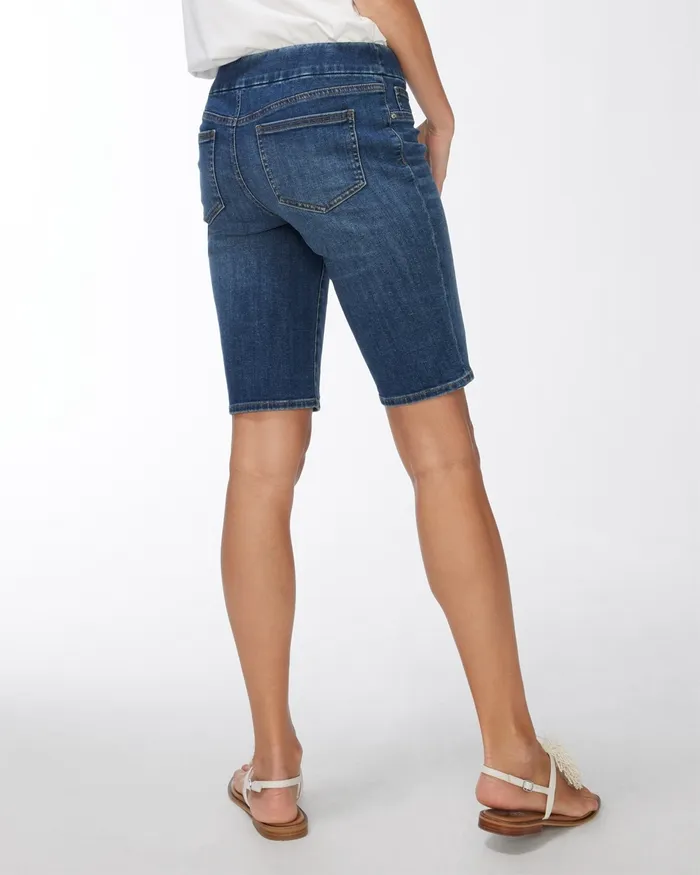 Chico039s Pullon Denim Shorts Moonflower Indigo Women Shorts