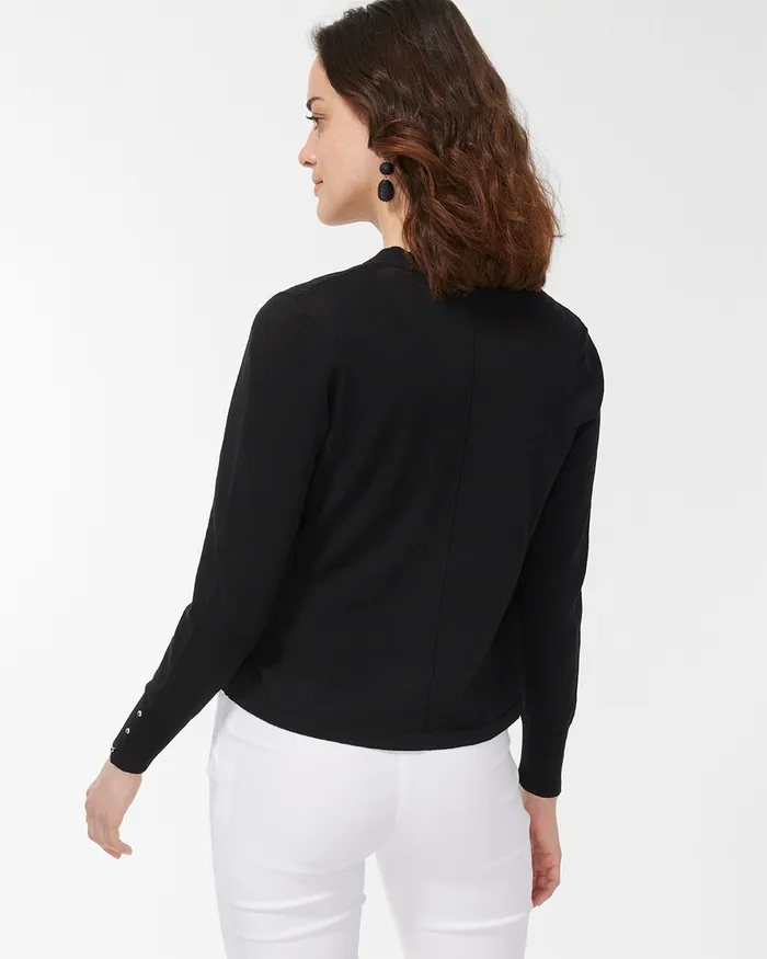 Chico039s Summer Romance Button Topper Burnished Clay Women Sweaters