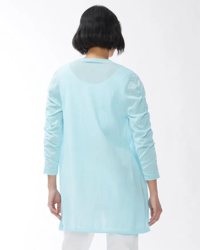 Chico039s Summer Romance Ruched Cardigan Orange Blossom Women Sweaters