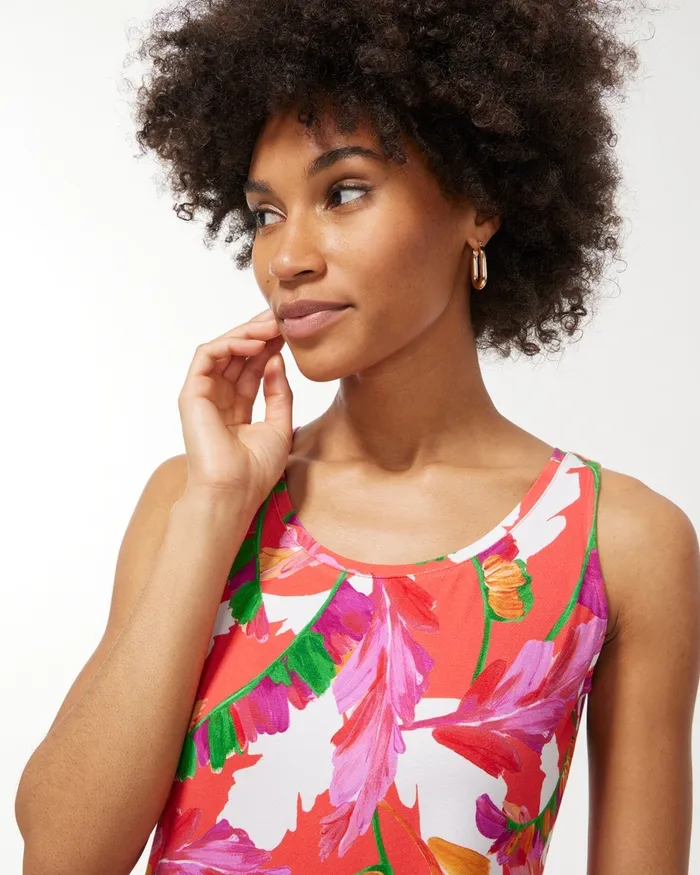 Chico039s Touch Of Cool Foliage Polished Tank Botanic Berry Women Tees