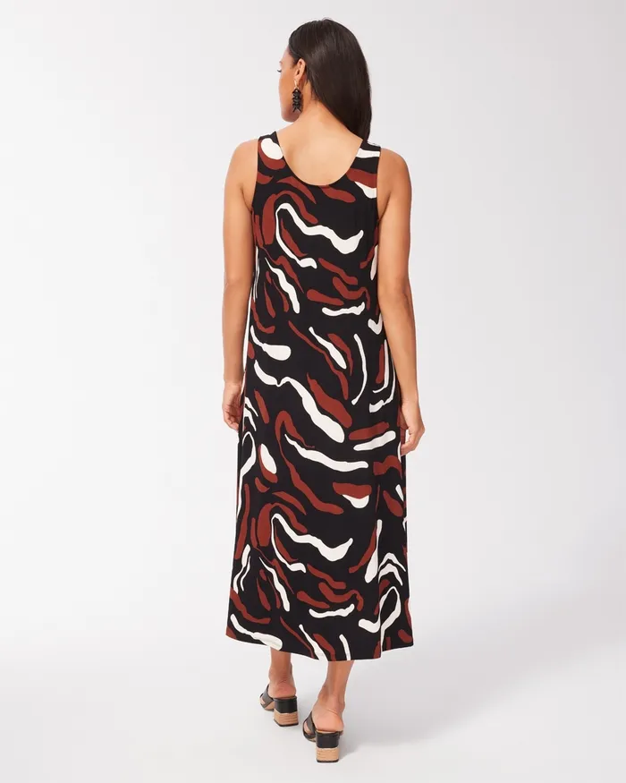 Chico039s Travelers Abstract Print Tank Dress Travelers Black Women Matching Sets