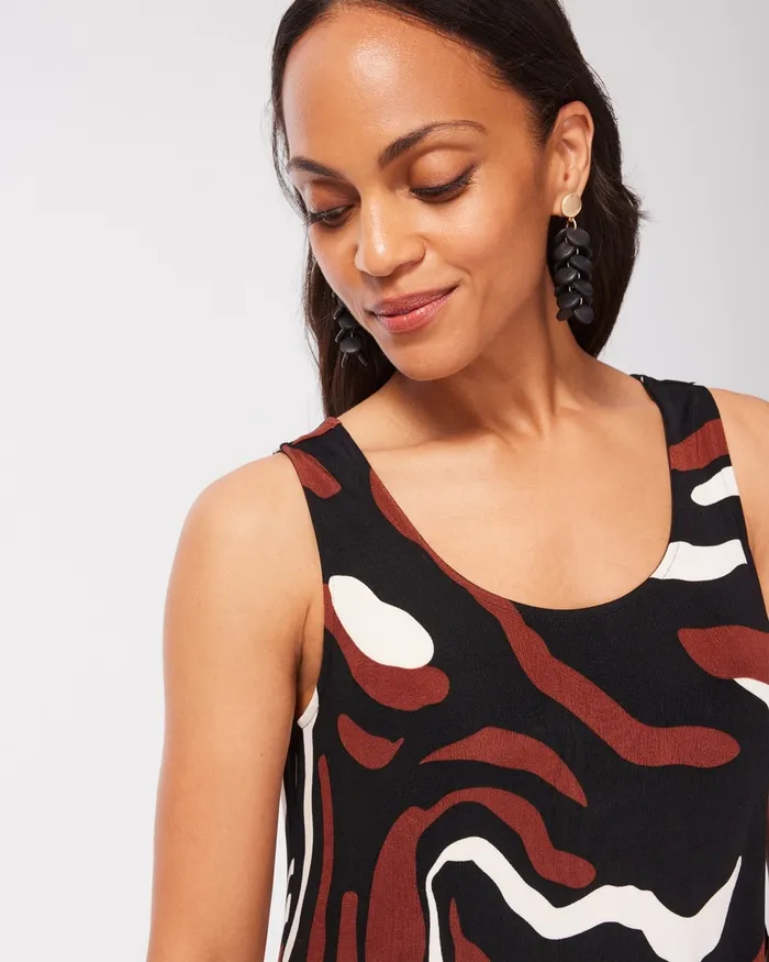 Chico039s Travelers Abstract Print Tank Dress Travelers Black Women Matching Sets