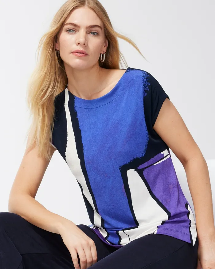 Chico039s Travelers Abstract Print Tunic Travelers India Ink Women Tops