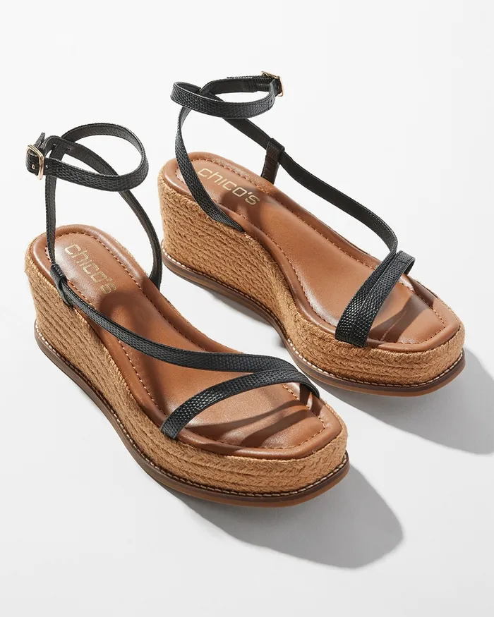 Chico039s Wedge Sandals Champagne Women Shoes