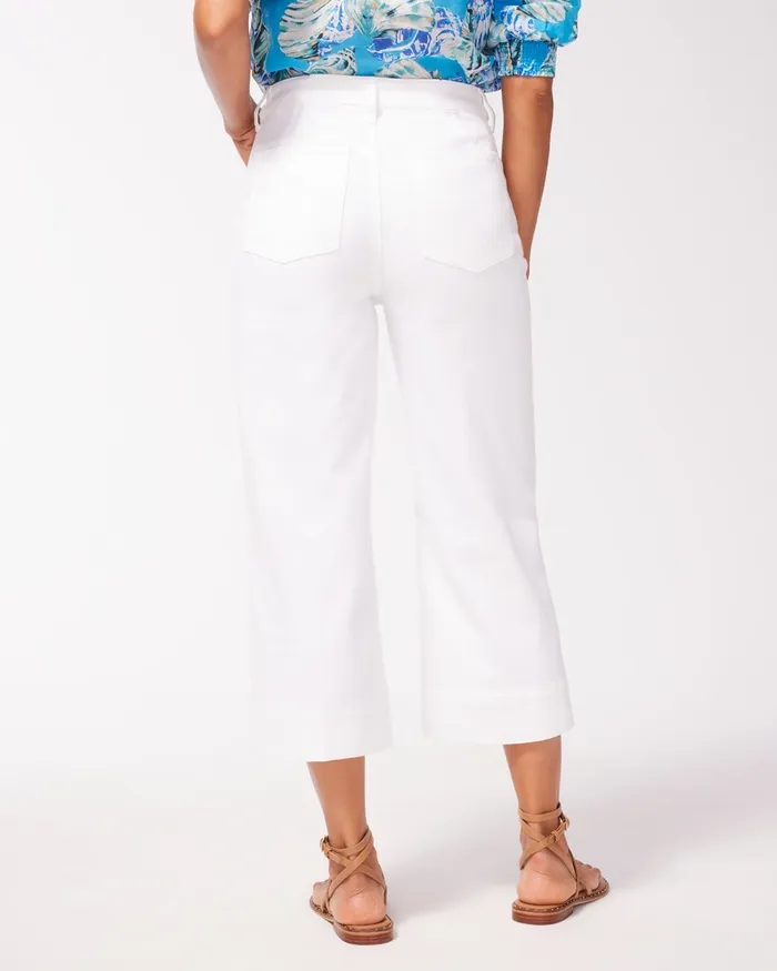 Chico039s White Denim Trouser Crops Alabaster Women Jeans and Denim