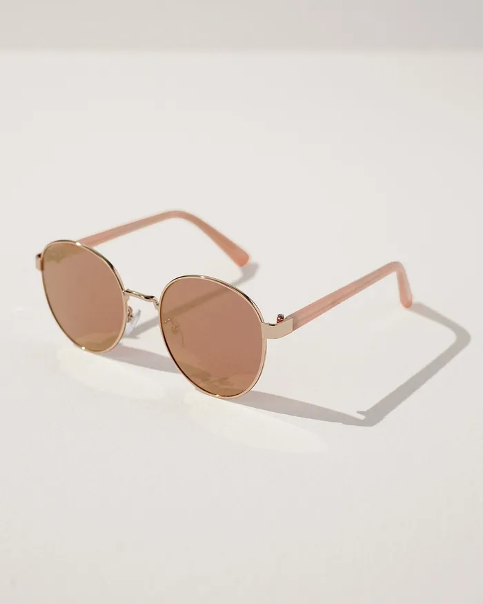Chico039s Wire Frame Sunglasses Gold Women Eyewear