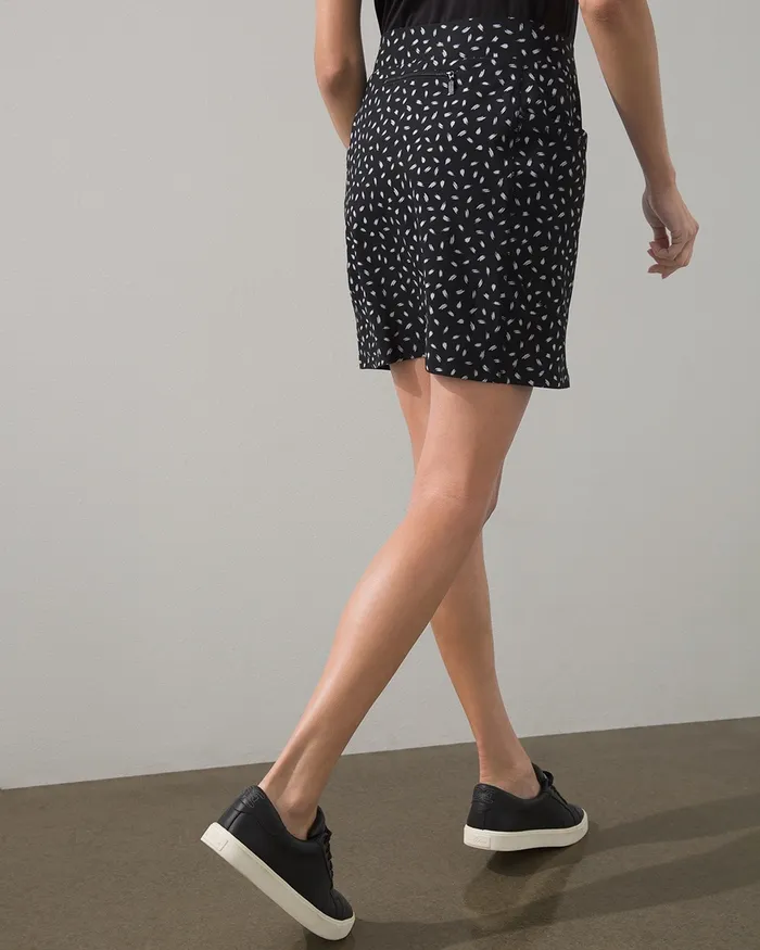 Chico039s Zenergy Dotted Side Pocket Skort Black Women Shorts