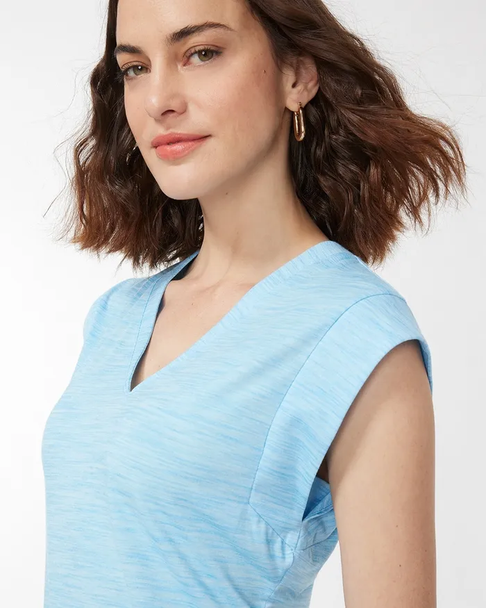 Chico039s Zenergy UPF Cap Sleeve Tee Bahamian Pink Women Tops