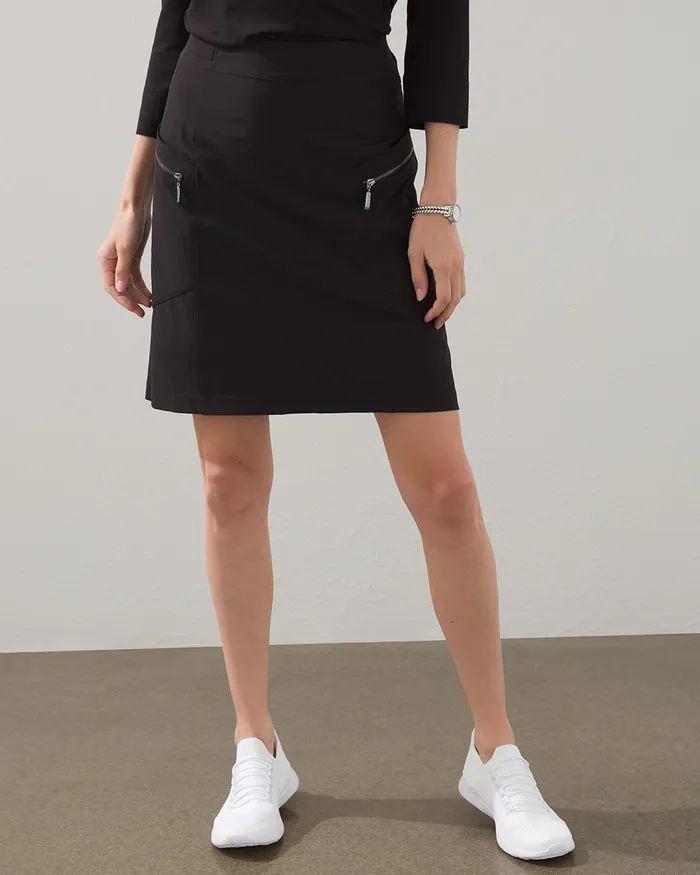Chico039s Zenergy UPF Neema RibMix Skort Black Women Shorts