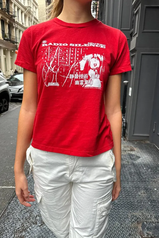 Chloe Radio Silence Top Red Women Brandy Melville Tops