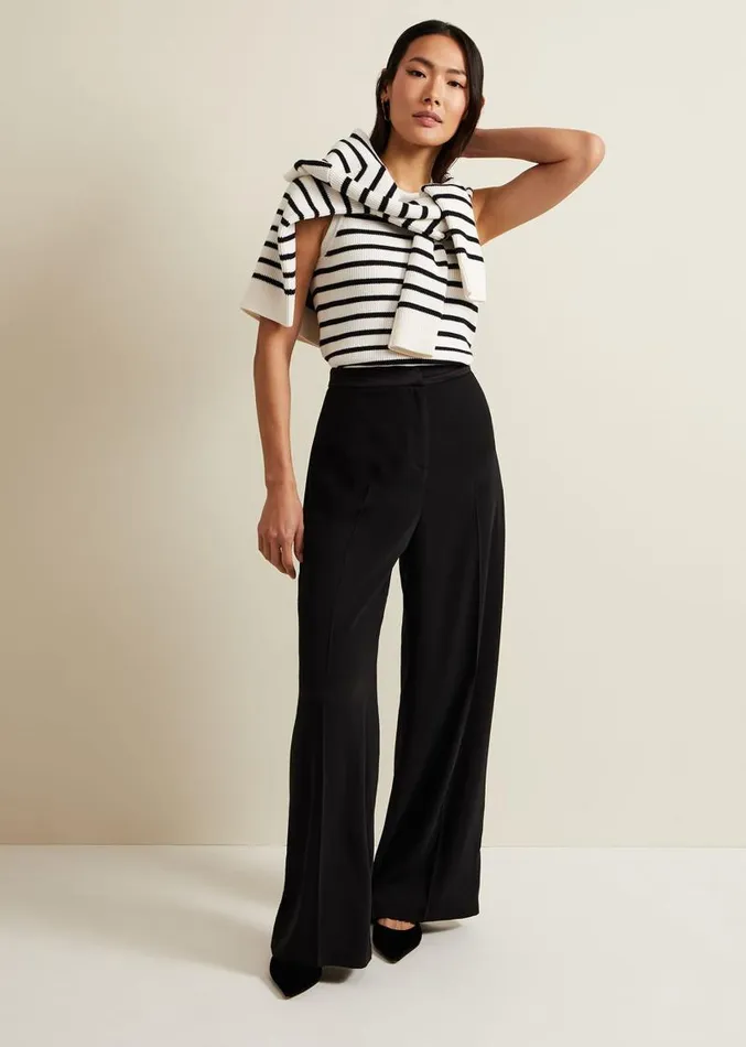 Chloe Stripe Vest Ivorynavy Women Phase Eight Tops and TShirts