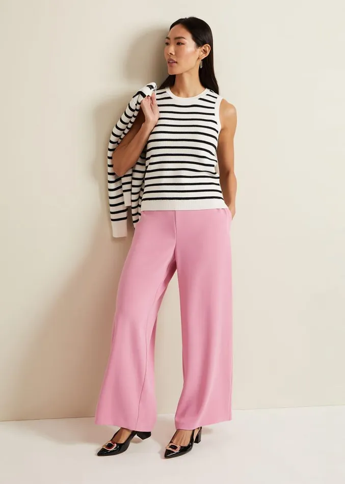 Chloe Stripe Vest Ivorynavy Women Phase Eight Tops and TShirts