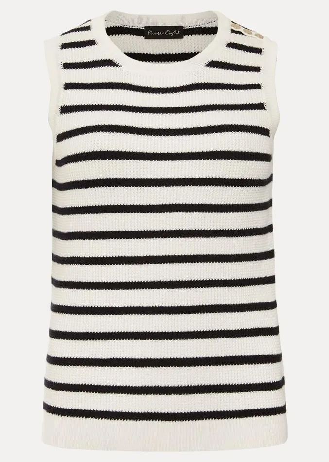 Chloe Stripe Vest Ivorynavy Women Phase Eight Tops and TShirts