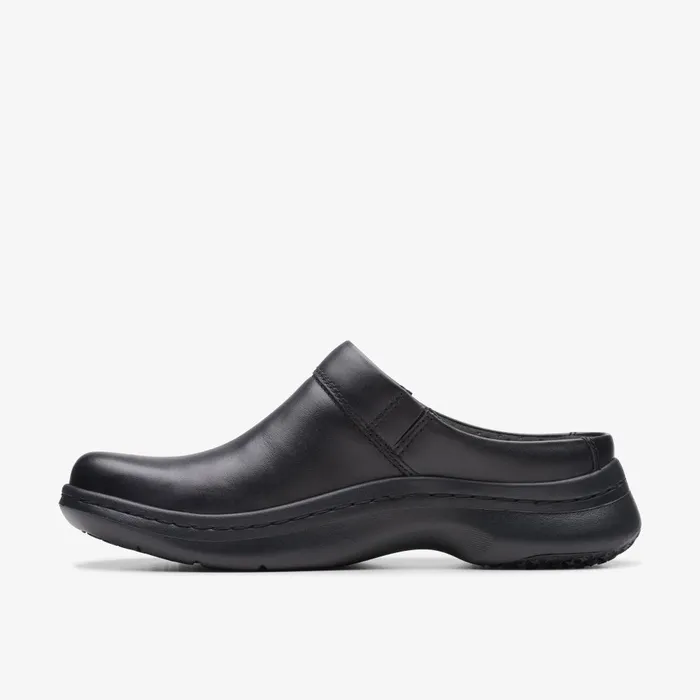 Clarks Pro Clog Black Leather Women Clarks Clogs and Mules