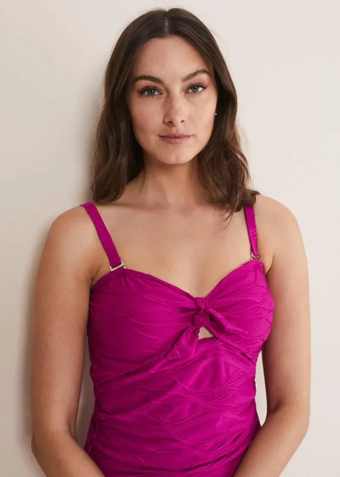 Claudia Textured Swimsuit Magenta Women Phase Eight Swimwear