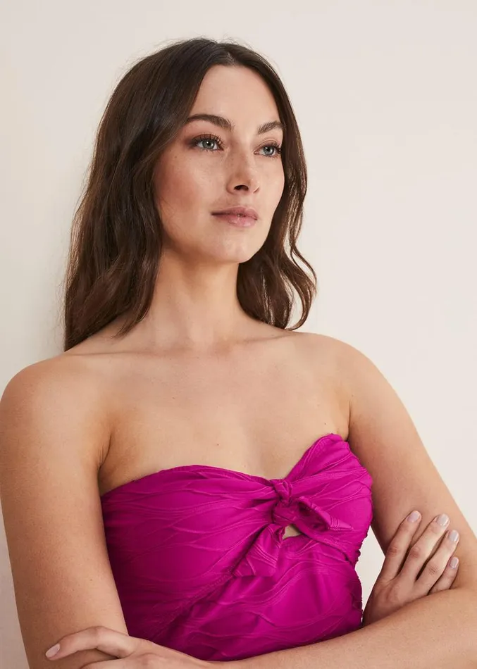 Claudia Textured Swimsuit Magenta Women Phase Eight Swimwear