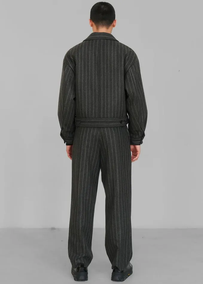 Clothing Men The Frankie Shop Amomento Wool Stripe Martin Pants 8211 Grey