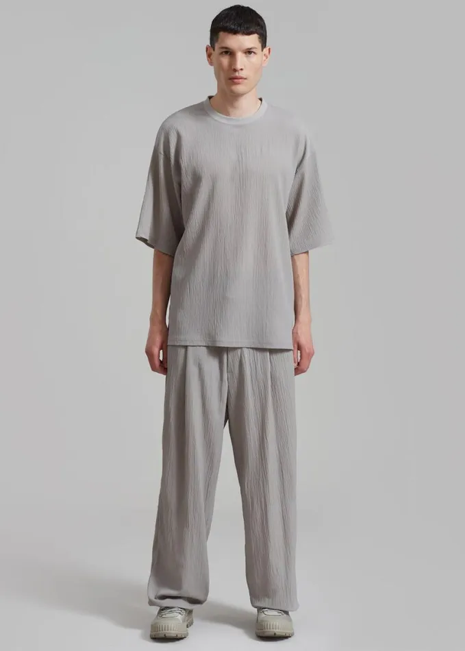 Clothing Men The Frankie Shop Eliott Crinkle Pants 8211 Grey