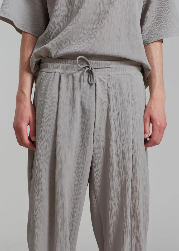 Clothing Men The Frankie Shop Eliott Crinkle Pants 8211 Grey