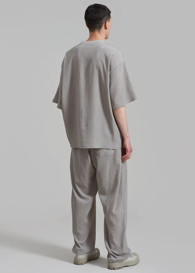 Clothing Men The Frankie Shop Eliott Crinkle Pants 8211 Grey