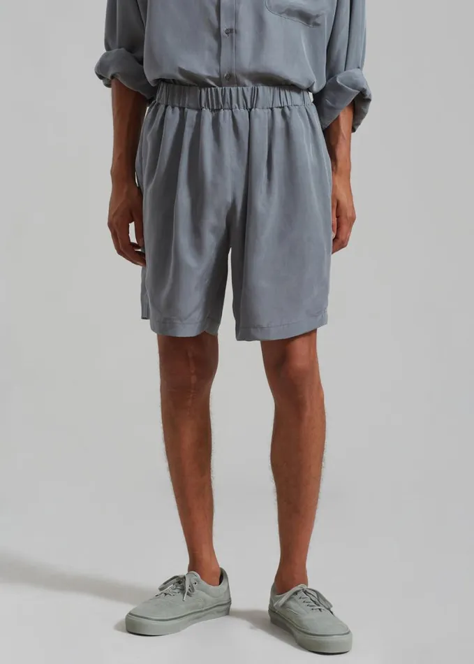 Clothing Men The Frankie Shop Leland Silky Boxer Shorts 8211 Charcoal