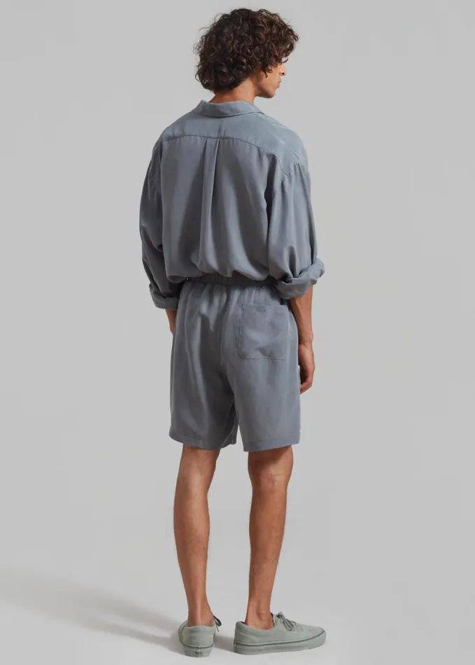 Clothing Men The Frankie Shop Leland Silky Boxer Shorts 8211 Charcoal