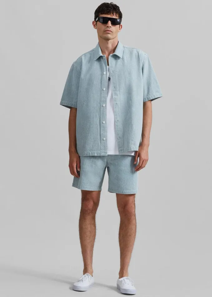 Clothing Men The Frankie Shop Samse Samse Sajabari Shorts 8211 Destructed Denim