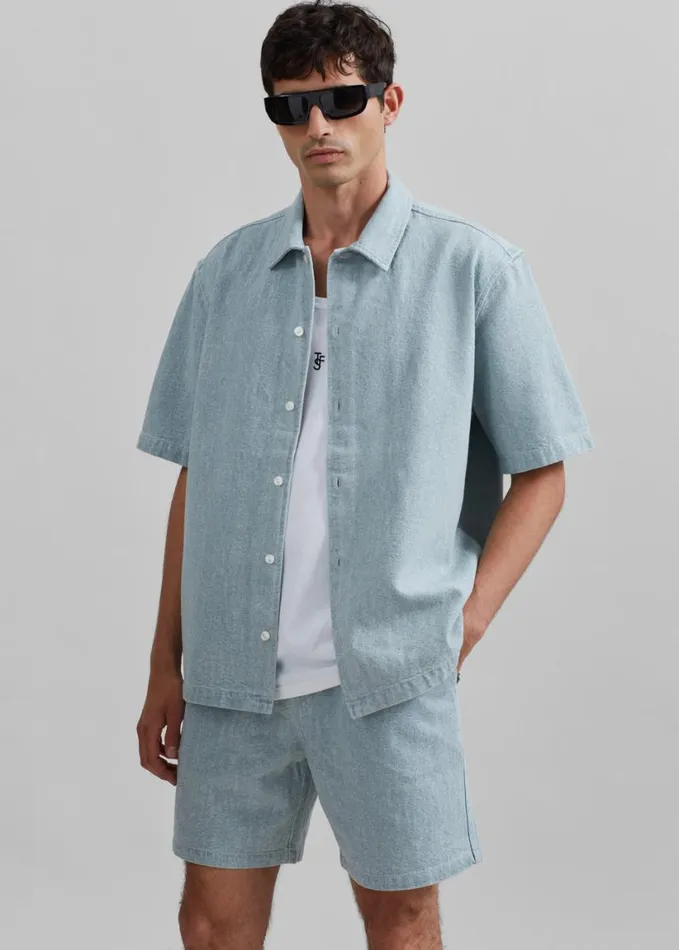 Clothing Men The Frankie Shop Samse Samse Sajabari Shorts 8211 Destructed Denim