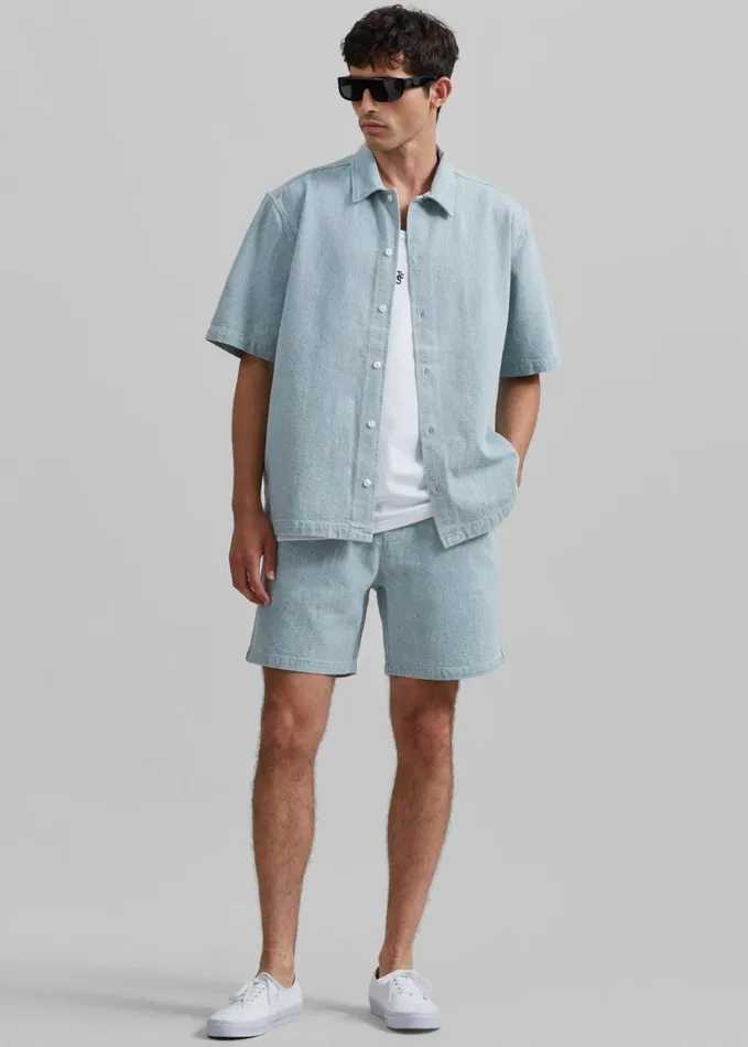 Clothing Men The Frankie Shop Samse Samse Sajabari Shorts 8211 Destructed Denim