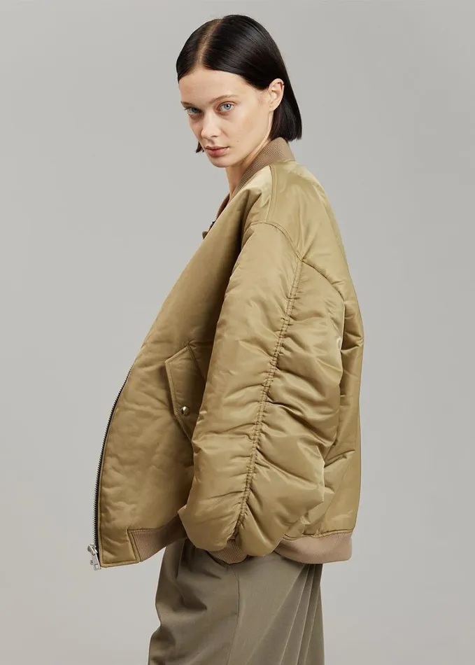 Clothing WomenMen The Frankie Shop Astra Bomber Jacket 8211 Olive