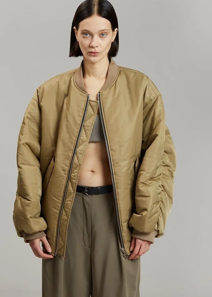 Clothing WomenMen The Frankie Shop Astra Bomber Jacket 8211 Olive