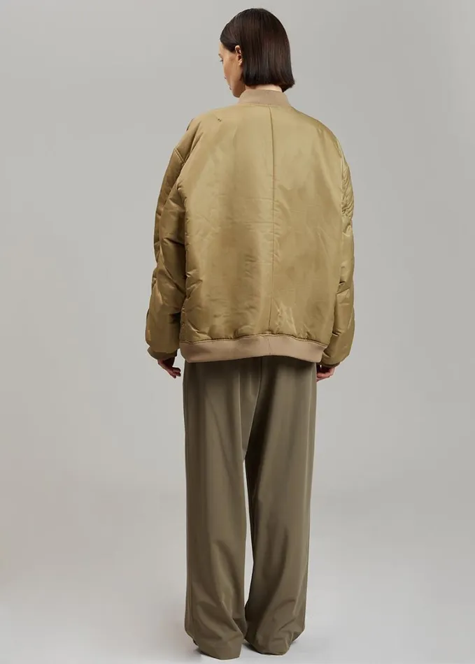 Clothing WomenMen The Frankie Shop Astra Bomber Jacket 8211 Olive