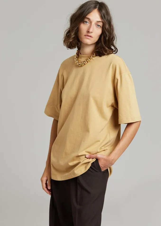 Clothing WomenMen The Frankie Shop Evora Tee 8211 Sahara