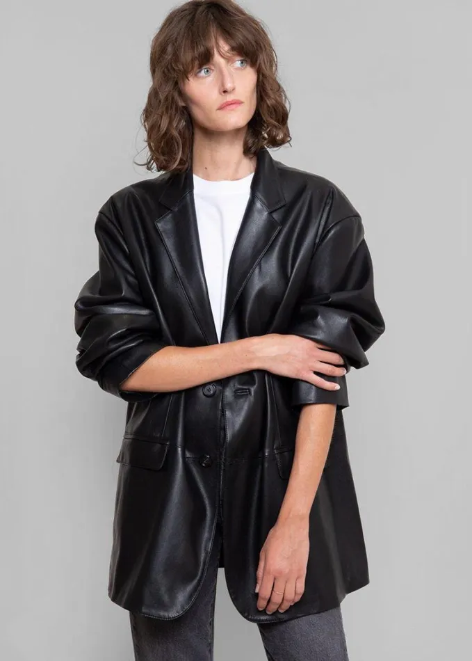 Clothing WomenMen The Frankie Shop Olympia Blazer 8211 Black