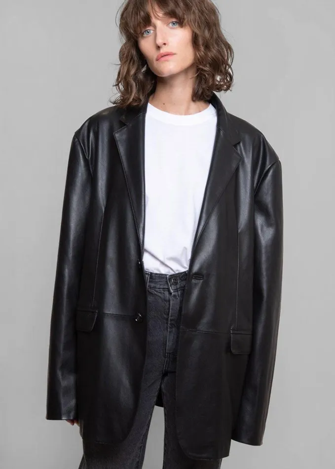 Clothing WomenMen The Frankie Shop Olympia Blazer 8211 Black